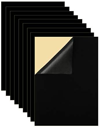 Mesheshe 10PCS Self Adhesive Felt, DIY Self Adhesive Fabric for Art & Crafts, Peel and Stick Felt for Drawer and Jewelry Box Felt Liner, A4 Size (8.3" x 11.8", Black)