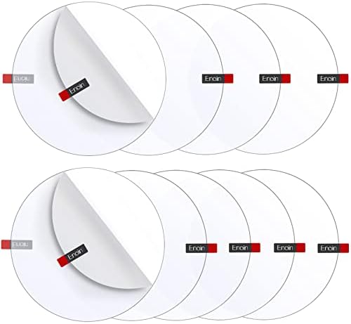 Enoin 9pcs 5 Inch Round Clear Acrylic/Plexiglass Sheet Disc Circle Plastic Sheet 0.080" Thick, Plastic Sheet Transparent Board Panel for Glass, DIY Project, Picture Frame,Paintings, Art Craft