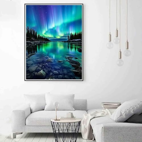 Lophomie Diamond Art Kits for Adults, Northern Lights Diamond Painting Kits
