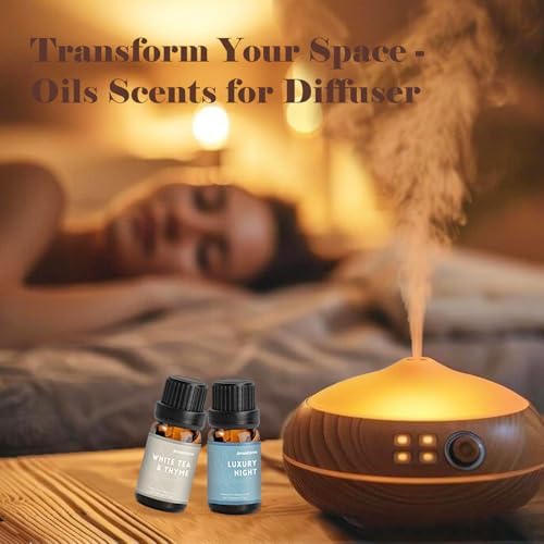 AmaKane Hotel Scent Diffuser Oil, Hotel Fragrance Oils, Essential Oils for Diffuser, Fragrance Oil for Candle Making, Soap Making, Aromatherapy Oils 6x10ml, White Tea& Thyme, More