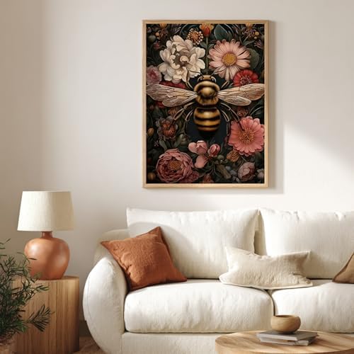 CRZMODE Bee Paint by Numbers Kit for Adults, Bee Paint by Numbers for Adults, Acrylic Painting Crafts for Home Decor Gift (16x20inch)
