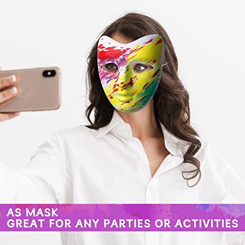 Sumind 100 Pcs Paper Mache Masks White Blank Paintable for Crafts Party