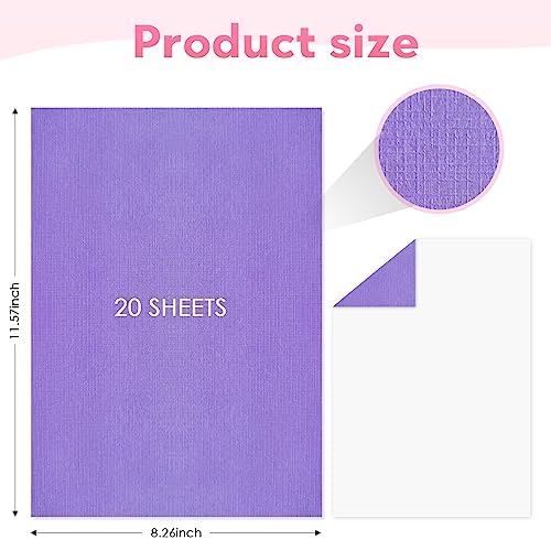 20 Sheets Rainbow Colorful Cardstock Textured Assorted Colored Paper 250 gsm Single-Sided Printed Thick Card Stock for Card Making, Scrapbooking