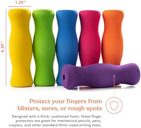 Special Supplies Long Foam Pencil Grips for Kids Adults Colorful, Cushioned Holders for Handwriting, Drawing, Coloring | Ergonomic Right or Left-Handed Use | Reusable (12)
