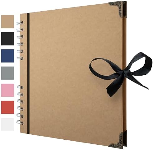 Bstorify Scrapbook Album 60 Pages (8 x 8 Inch) Brown Photo Album Scrap Book | Hardcover with Corner Protectors, Memory Book with Thick Kraft Paper Ideal for Your Scrapbooking Albums, Art & Craft Projects
