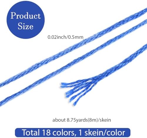 18 Skeins 6 Strands Variegated Embroidery Floss Thread for Sewing
