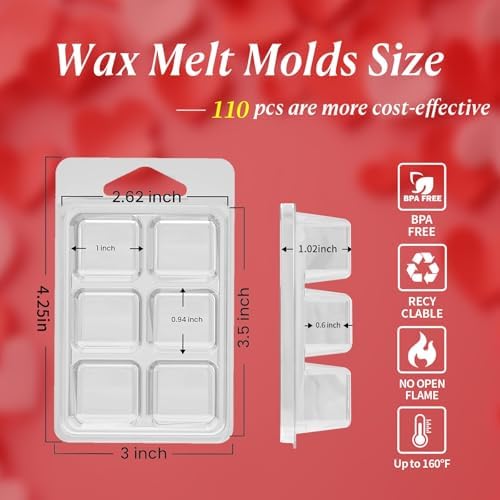 Thickened Wax Melt Molds Containers Clamshells for Wax Melts
