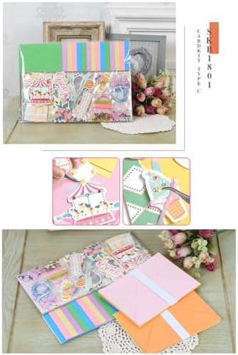 Huralona Greeting Card Making Supplies Envelope Kit Gift Anniversary Craft | Handmade DIY Card Kits 15 Cards 15 Envelopes with Accessories for Birthday Thanksgiving Christmas Wedding Invitation