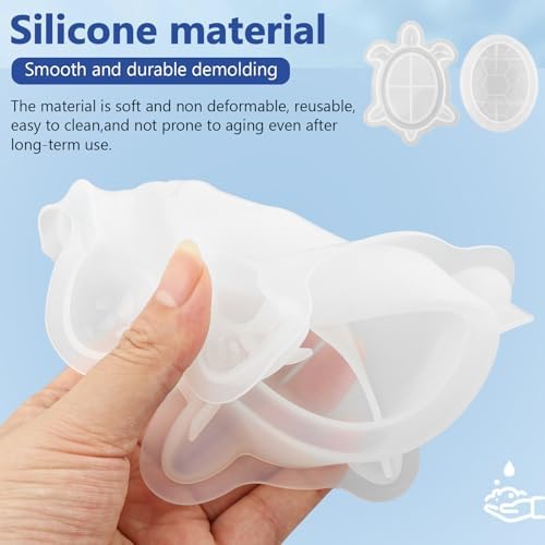 Silicone Turtle Box Resin Mold with Lid, Reusable Ocean Theme Jewelry Box