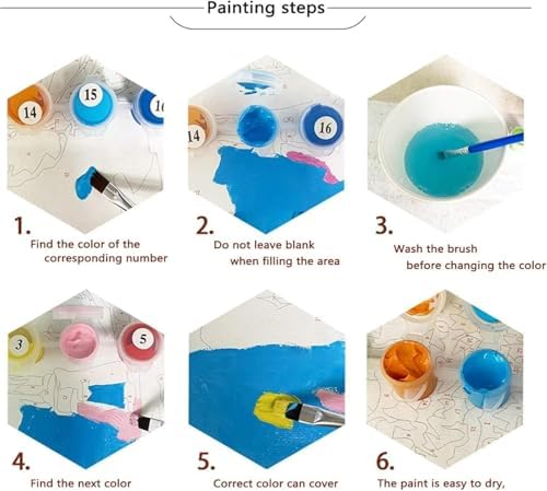ldazao Framed Paint By Numbers Kit for Adults, Starry Waterfall Paint By Number Artist Kits for Beginner Acrylic On Canvas Forest Oil Painting Kit for Gift Home Wall Decor 9.5x12 Inch