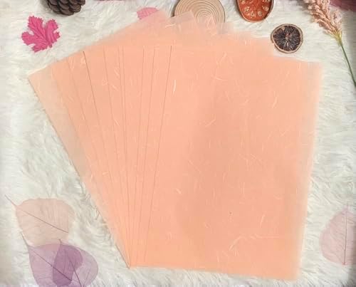 A5 50 Sheets Natural Fiber Mulberry Tree, Mulberry paper Sheets Square Origami, Arts Folding Craft, Decoration, Paper for DIY Crafts. 8.3" x 5.8" (Wedding Tone, A5)