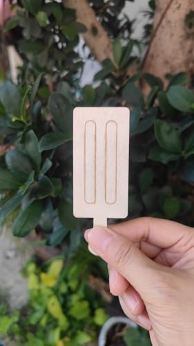 54PCS Unfinished Blank Wooden Ice Cream Cutouts Craft for Kids | suit for Children's Painting DIY Room Decoration Gift Giving Surprise (54Ice Crean)