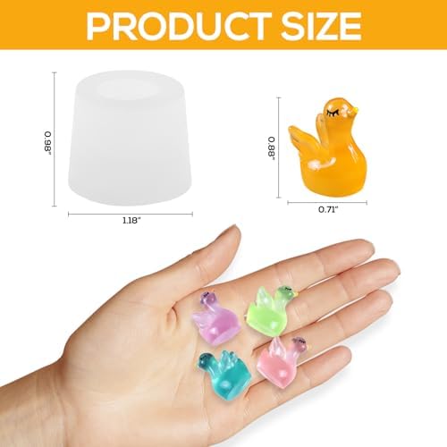 2Pcs Cute Tiny Swan Resin Silicone Mold Micro Dollhouse Animal Epoxy Casting Mold for DIY Resin Art Fairy Garden Miniatures Landscape Crafts Decor