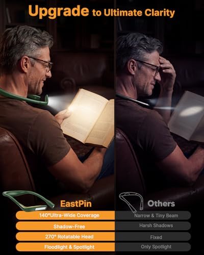 Bendable Neck Light with Storage Case, Dimmable Reading Light
