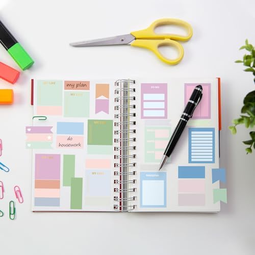 Ctosree 24 Sheets Planner Stickers with Tweezer to Do List, Macaron Color