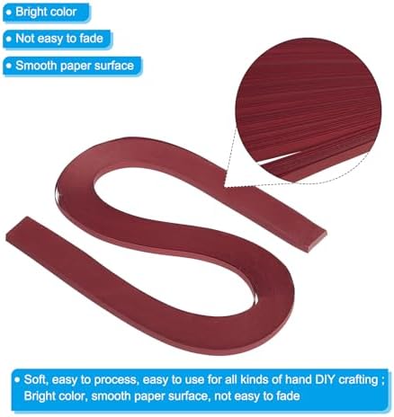 PATIKIL 240pcs Quilling Strips Paper 3/16"(5mm) 21"(54cm) Origami Paper Quilling Strip for Art DIY Hand Craft Christmas, Burgundy Red