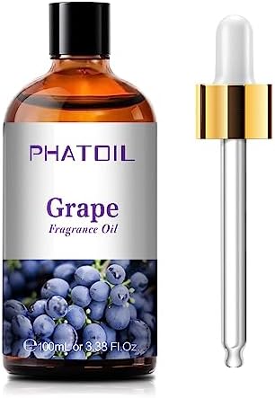 PHATOIL Grape Fragrance Oil for Diffuser Aromatherapy 3.38FL.OZ | Long Lasting Scented Oils For Humidifier, Air Freshener, DIY Soap Candle, Scent Project Making, Aroma Oil for Home Freshening
