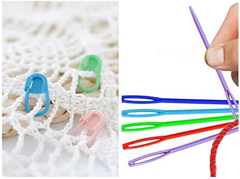 Exquiss Bamboo Knitting Needles Set, 18 Pairs Circular(31.5”) Wooden Knitting Needles with Colored Plastic Tube, 36PCS Single Pointed Bamboo Knitting Needle(9.5”), Include Knitting Tools for Weaving