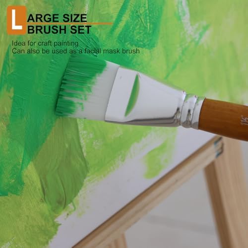 Large Flat Paint Brushes,4 Pcs 1.5 Inch Craft Basecoating PaintBrushes