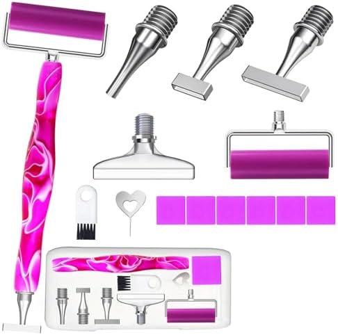 Huanlys Diamond Painting Pens, Diamond Art Pen Tools Accessories Kit with Thin Screw Steel Metal Tip Nibs, Roller for Art Crafts & Nail Art, Comfort Grip and Faster Drilling
