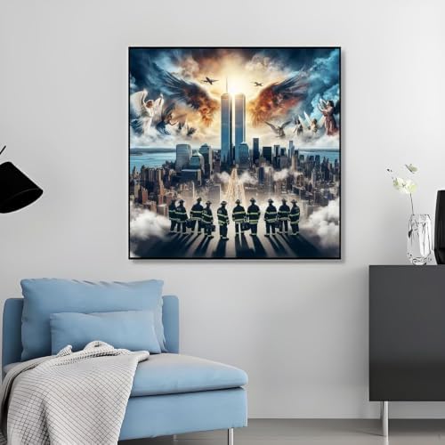 Twin Towers Angel Wings Diamond Art Kits for Adults Beginner,Full Drill 5D Diamond Painting Kits,DIY Paint By Diamonds Dot Art Painting Craft Kits For Adults Home Wall Decor 13.79 x 13.79inch