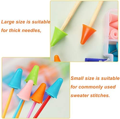 JNENERY 48PCS Knitting Needles Point Protectors, 2 Sizes Needle Stoppers