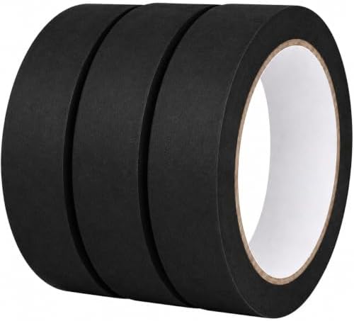 Black Painters Tape 1 Inch Wide, 25 Yards x 3 Rolls Masking Tape