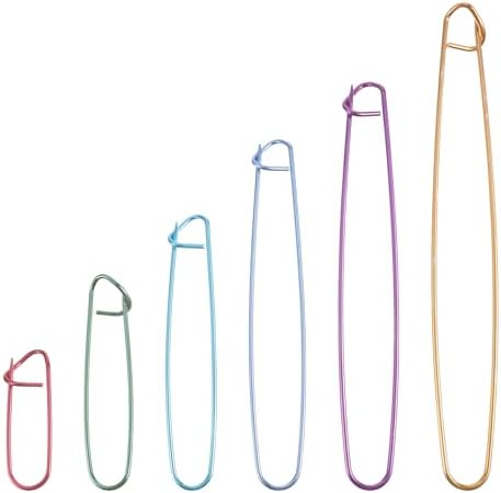 6 Pcs Knitting Stitch Holders, Crochet Tools Aluminum with Secure Lock
