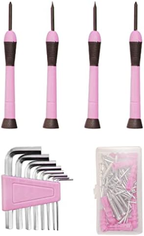 CARTMAN Complete Household Tool Set, Pink Hand Kit With Storage Case | Versatile tool assortment for home repairs, DIY projects, furniture setup, crafting, and daily household fixes in toolbox.