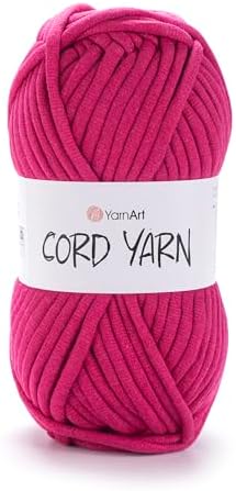 YarnArt Crochet Knitting Cord Yarn - Home Decoration for Baskets, Mats, Rugs, Underpads, Cushions, Blankets, Bags, Cat - Dog Beds - Super Bulky(6) - 8.80 Oz - 80 Yard - 1 Skein (771- RASPERRY)