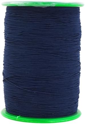 Mandala Crafts 0.6mm Navy Blue Shirring Elastic Thread for Sewing, 546 Yds
