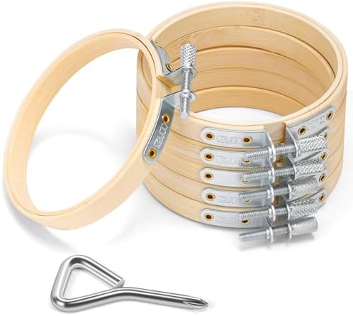 Caydo 6 Pieces 4 Inch Embroidery Hoop with Metal Screw