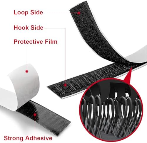1 Inch x 33 Feet Hook and Loop Tape, Nylon Heavy Duty Hook and Loop Tape Strips, Excellent Grip, Non-Adhesive, Interlocking Tape,for Sewing, Crafting,DIY,Wall Adhesive Strips