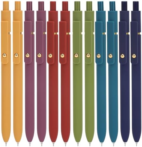 Ddaowanx Gel Pens Set,12 Pcs 0.5mm Retractable Quick Dry Black Ink Pens | Fine Point Smooth Writing Pens for Journaling and Planner,Cute Desk Accessories Office&School Supplies,Gifts for Women