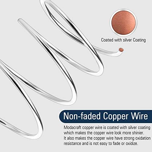 Modacraft 18 Gauge Silver Jewelry Wire & 4-in-1 Pliers Kit - 65FT Anti-Tarnish Craft Wire (1mm) for Wire Wrapping, DIY Jewelry, Christmas Ornaments & Holiday Decor