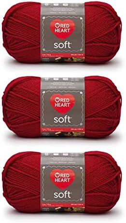 Red Heart Soft Yarn for Crocheting and Knitting, Really Red, 3-Pack