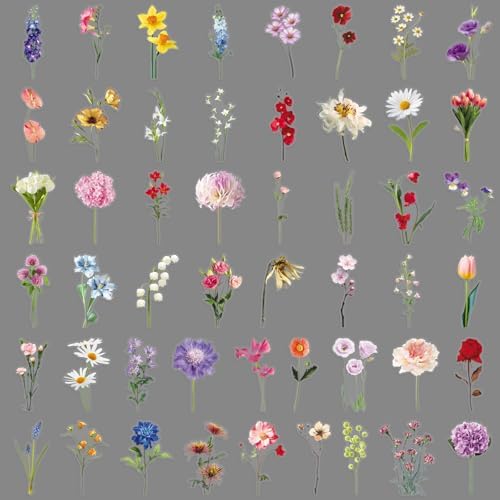 50PCS Wildflower Floral Vinyl Stickers