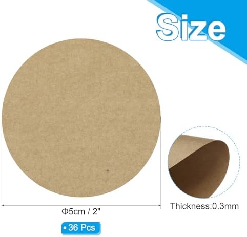 PATIKIL 2inch Circle Card Stock, 36Pcs Round Shape Cutouts Paper Thick Cardstock Coaster for DIY Craft Projects Classroom Bulletin Board Decor, Kraft Color