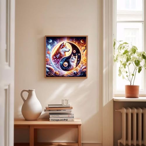 SUHEFAFA Yin Yang Diamond Art Kits for Adults, Diamond Painting 12×12 inch