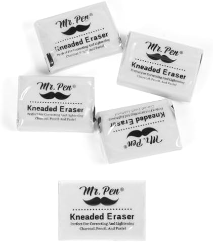 Mr. Pen- Kneaded Erasers, 0.9" x 1.18", 4 Pack, White