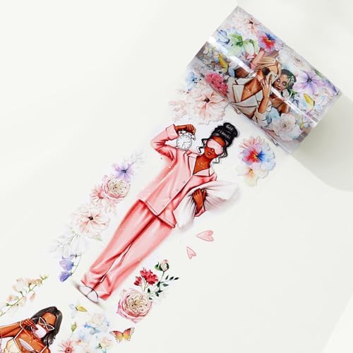 WT Wide PET Tape, Perfect for Scrapbooks, Junk Journals, Flower Girls Decorative Tape, Bloom & Vogue Tape, Transparent Clear Adhesive, Journal Scrapbook Bujo Planner DIY Craft Supplies(Single Roll)