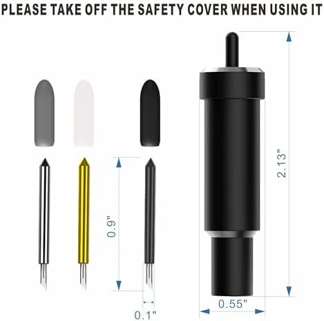 Cutting Blade + Housing, Deep-Point & Bonded-Fabric and Premium Fine Point Blade, Compatible with Cricut Maker, Maker 3, Explore Air/2/3 and Explore One (Black)