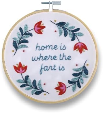 FUNATIC Home is Where The Fart is Funny Embroidery Kit for Adults