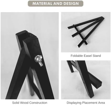 17 Inch Large Tabletop Easel Stand | Small Canvas Painting Display Easel Stand - Black | Canvas Paintings, Arts & Crafts, Frames, Wedding | Kids, Artists, Adults (4-Pack)