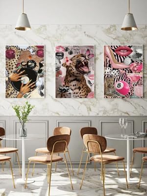 3 Pack Coquette Paint by Numbers Kit for Adults,Color By Numbers for Adults | Fashion Cheetah Decor Painting by Number On Canvas, Paint Number Artist Funny Without Frame DIY, Home Wall Decor, 12x16in