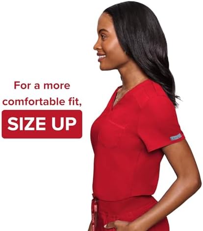 Med Couture Touch Women's Scrub Tops V-Neck Tuck-in Top with 1 Pocket