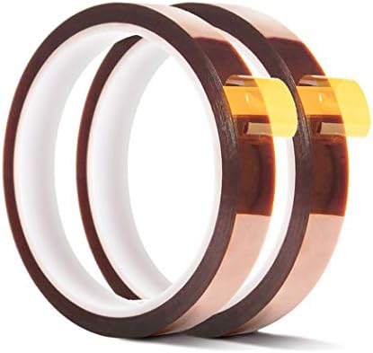 EQUTY BAYMERS 2 Rolls 13mm X 33m 108ft Heat Tape,Adhesive Heat Resistant/Transfer Tape, Heat Vinyl Thermal Sublimation Press Tape,No Residue,Electronics,Soldering,Protecting Circuit Board