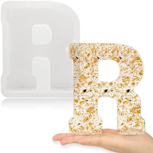 Gartful 7 Inch Large Letter Molds for Resin, 3D R Capital Alphabet Epoxy Resin Mold, A to Z Thick Resin Letter Molds for Making Letters, Word Sign Art, DIY Crafts, Making Cake, Party Home Decor