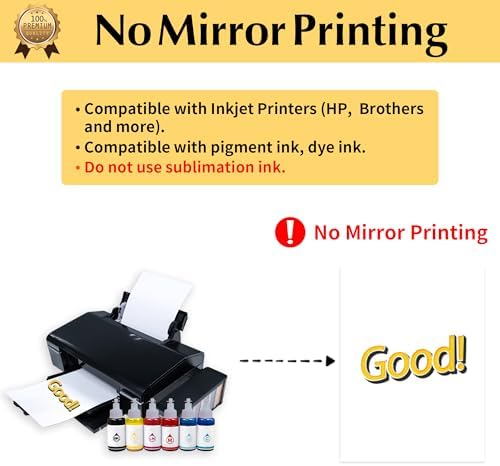 TransOurDream Heat Transfer Paper for Dark T Shirts(20 Sheets, 8.5x11),Printable HTV Heat Transfer Vinyl for Inkjet Printers (Pack of 3)