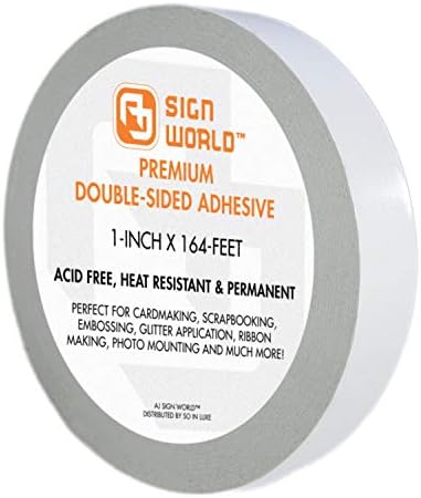 Best 1" Ultra-Thin Permanent Double-Sided Tape for Arts, Crafts, Photography, Scrapbooking, Tear-by-Hand, Paper Backing (1-Inch by 164-Feet/55 Yards)